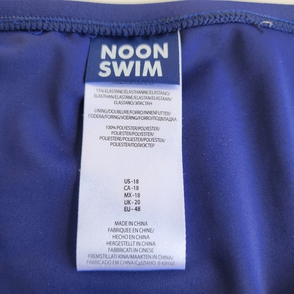 NWT Noon Swim Women's Bottoms Women’s Plus Size 18 Swimwear Navy BLUE